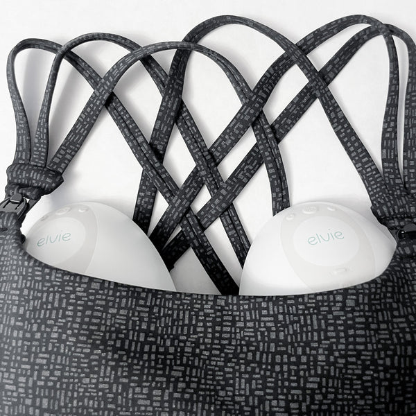 Chloe 4 Running Nursing & Pumping Sports Bra (Black Shimmer)