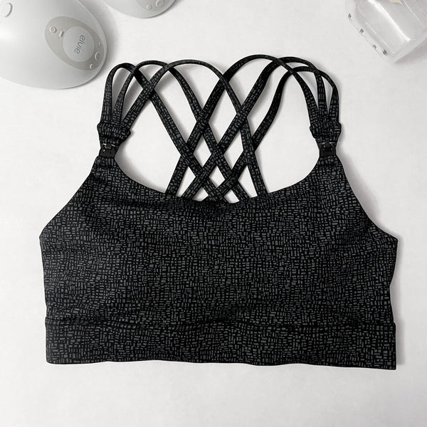 Chloe 4 Running Nursing & Pumping Sports Bra (Black Shimmer)