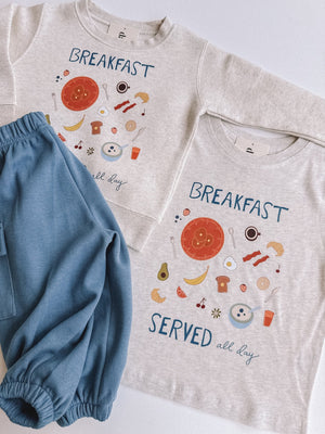 breakfast served all day crewneck