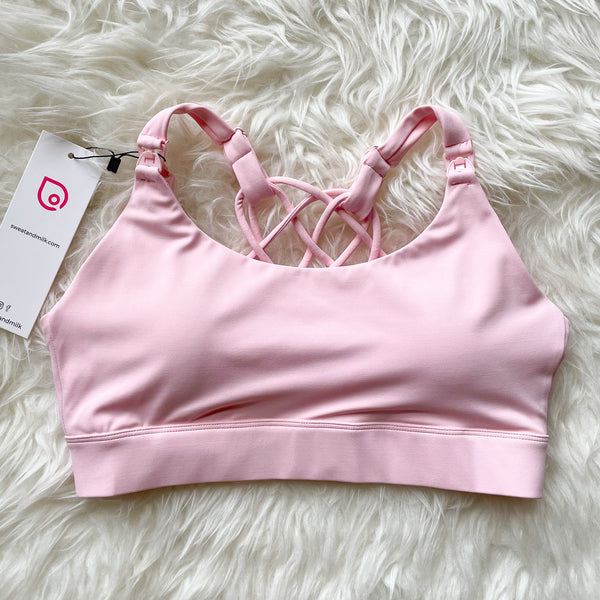 Océane 4 - Medium Support Nursing & Hands Free Pumping Sports Bra (Blush Pink)