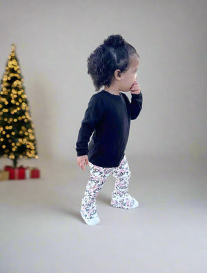 Disco Santa Christmas Baby Bell Bottom Outfit