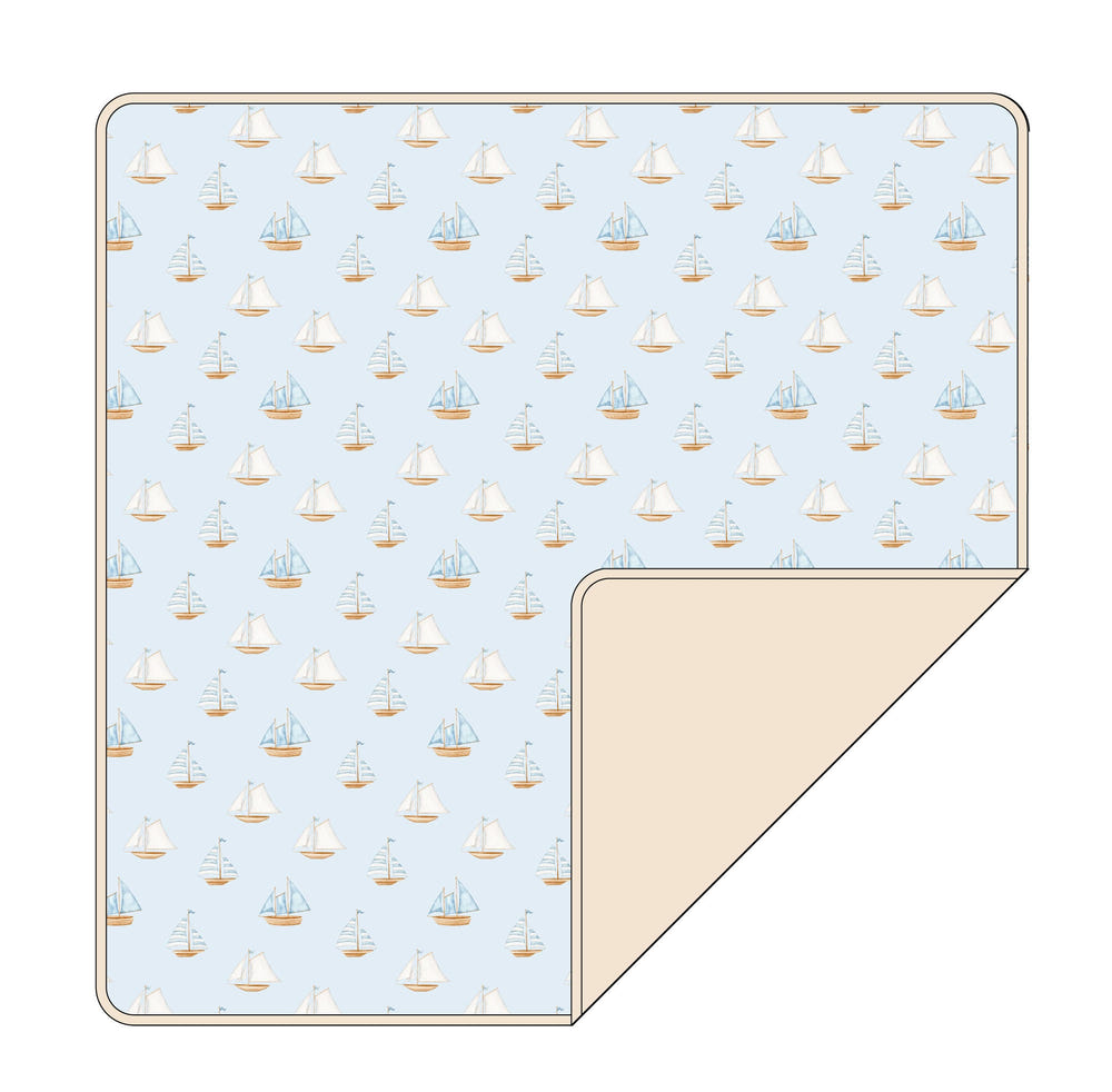 Soft sailboats blanket for babies, perfect for cozy swaddling and nursery decor.