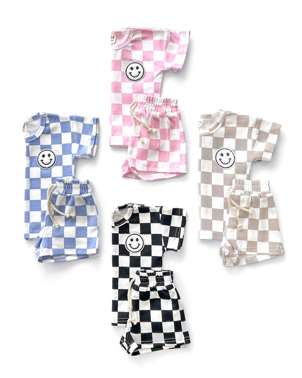 Checkered Shorts Set | Black - MOOGCO Baby