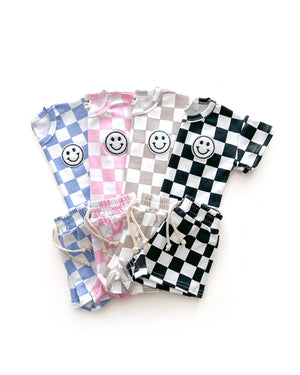 Checkered Shorts Set | Blue - MOOGCO Baby