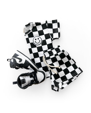 Checkered Shorts Set | Black - MOOGCO Baby