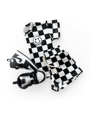 Checkered Shorts Set | Black - MOOGCO Baby
