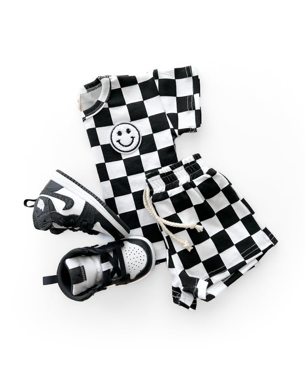 Checkered Shorts Set | Black - MOOGCO Baby