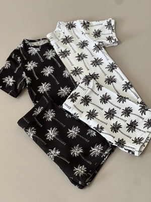 Bamboo Shorts Set | Palm Style Black
