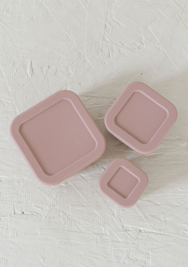 Silicone Bento box set of 3 in vibrant colors, perfect for food storage and on-the-go meals for babies.
