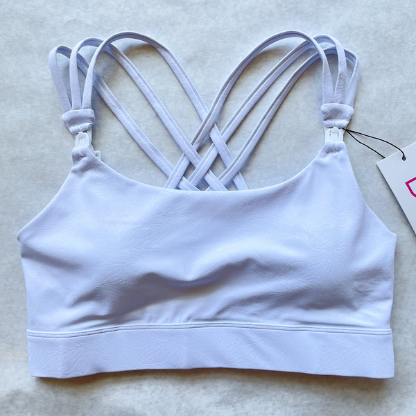 Chloe 4 Running Nursing & Pumping Sports Bra (White Magnolia)
