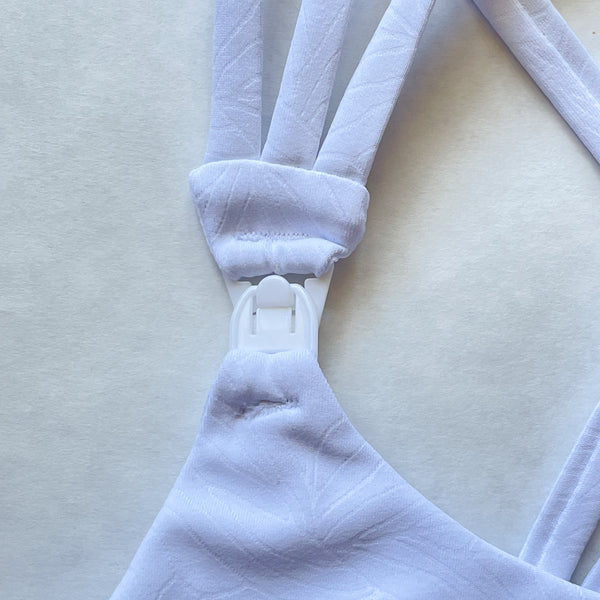 Chloe 4 Running Nursing & Pumping Sports Bra (White Magnolia)