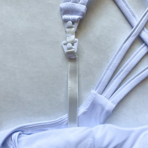 Chloe 4 Running Nursing & Pumping Sports Bra (White Magnolia)