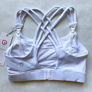 Chloe 4 Running Nursing & Pumping Sports Bra (White Magnolia)