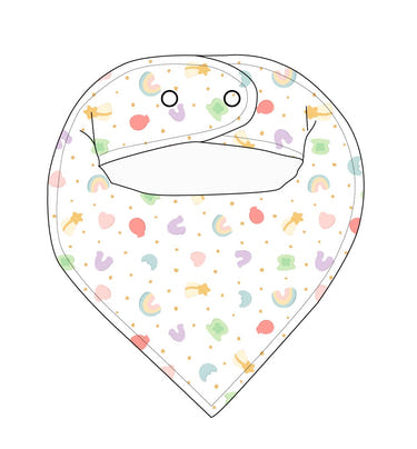 Lucky Bandana Bib for babies, stylish and absorbent, perfect for feeding and drooling.