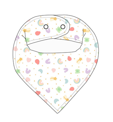 Lucky Bandana Bib for babies, stylish and absorbent, perfect for feeding and drooling.