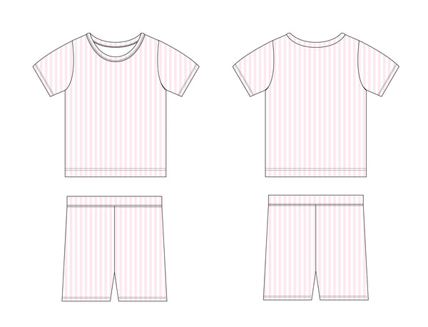 Pink Stripes - Short Set