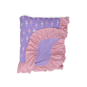 Lillian Ballerinas Bamboo Ruffle Toddler Blanket