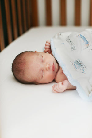 Personalized Baby Blanket – Airplanes Deluxe Minky Infant Blanket with Custom Name | Cozy, Plush Gift