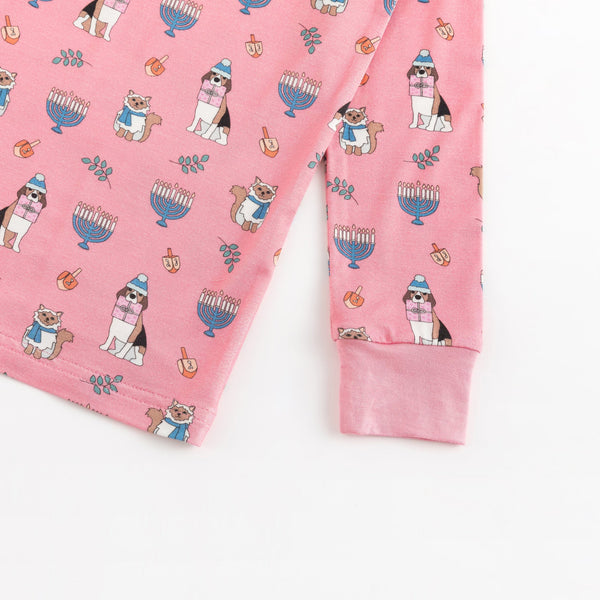Hanukkah Pets (Long Sleeve PJ) - Pink