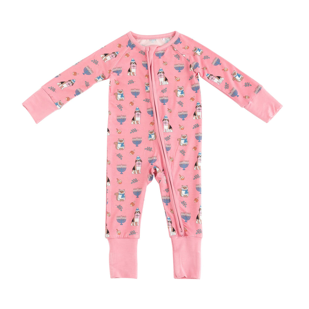 Hanukkah Pets (Convertible Zip Footies) - Pink