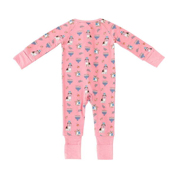 Hanukkah Pets (Convertible Zip Footies) - Pink