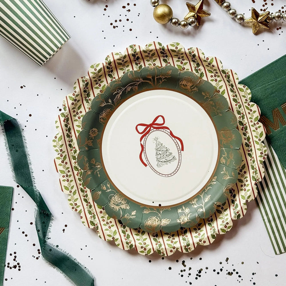 Hearth & Holly Vintage Floral Dessert Plates (12pcs)