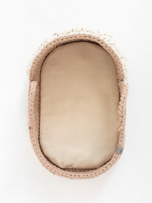 Doll Moses Basket Macrame Hood w/Rocking Stand