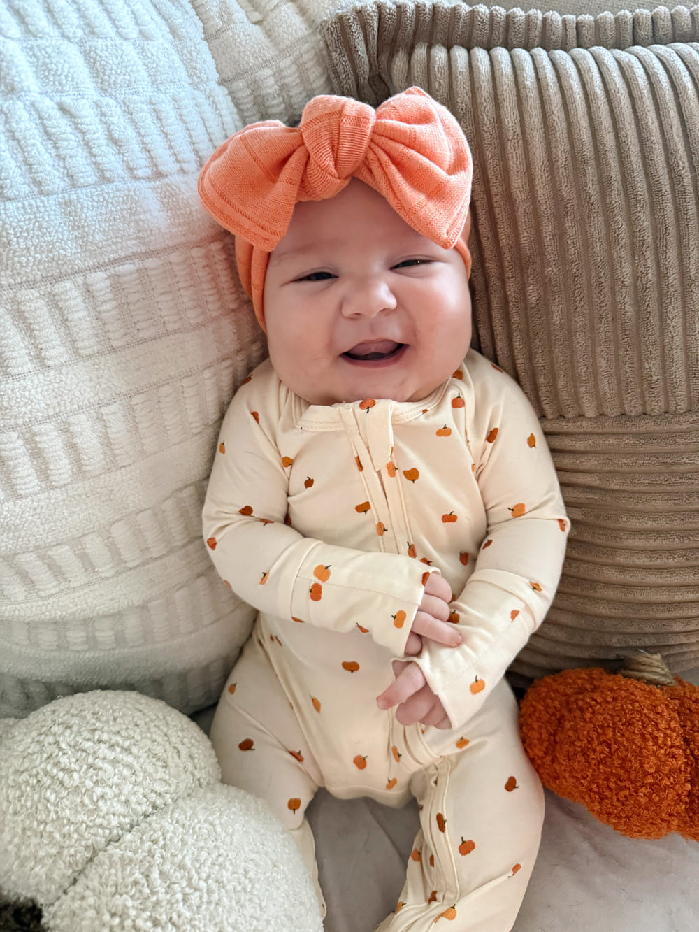 Little Pumpkin Bamboo Zippy Romper for babies in soft, breathable fabric, perfect for comfort and style.