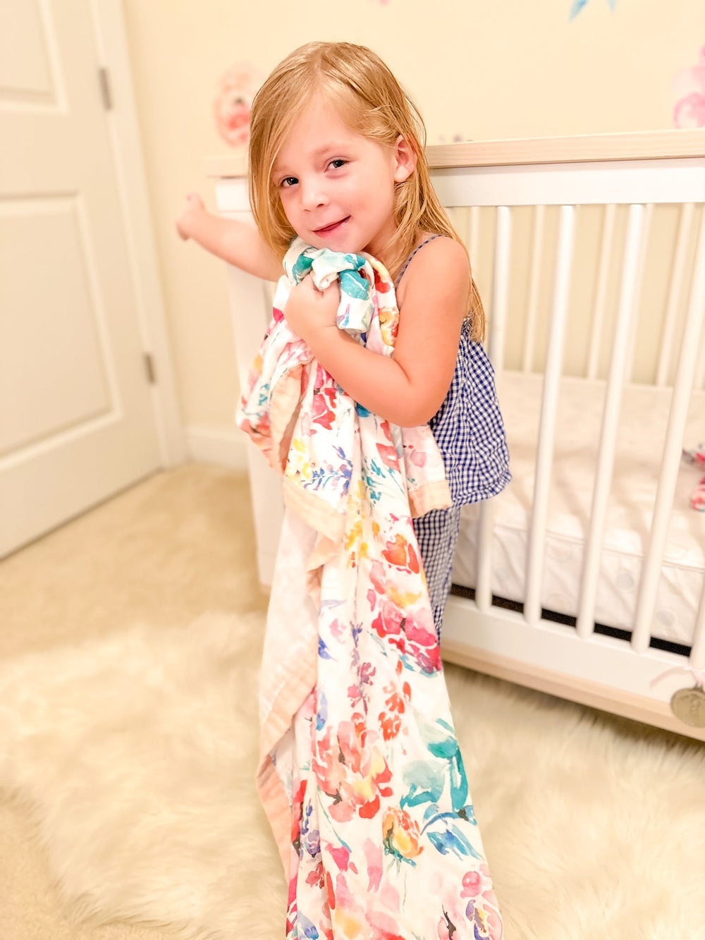 Premium Toddler and Baby Blanket - Bamboo and Cotton - Flora