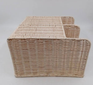 LELLobaby™ X Hampton BABY Deluxe Rattan Diaper Caddy in stylish angle 8 view for organized baby essentials.