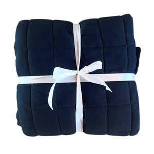 Black Quilted Bamboo Blanket