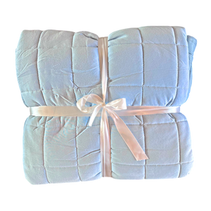 Light Blue Quilted Bamboo Blanket