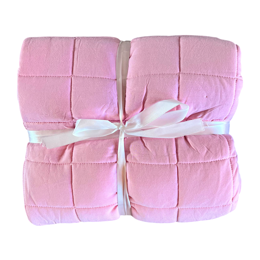 Light Pink Quilted Bamboo Blanket