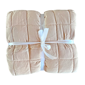 Tan Quilted Bamboo Blanket