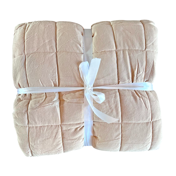 Tan Quilted Bamboo Blanket