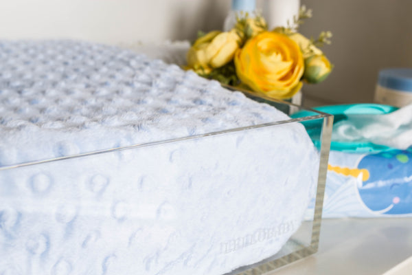 LELLBABY™ 6mm Thick Premier Edition Acrylic Diaper Changing Tray at Angle 10, perfect for stylish and safe diaper changes.