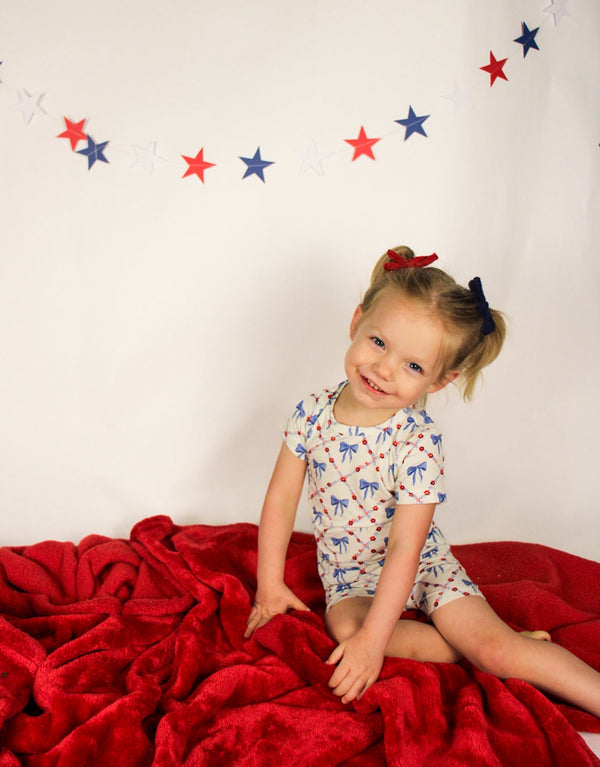 Red White & Bows 2pc Bamboo Pajamas