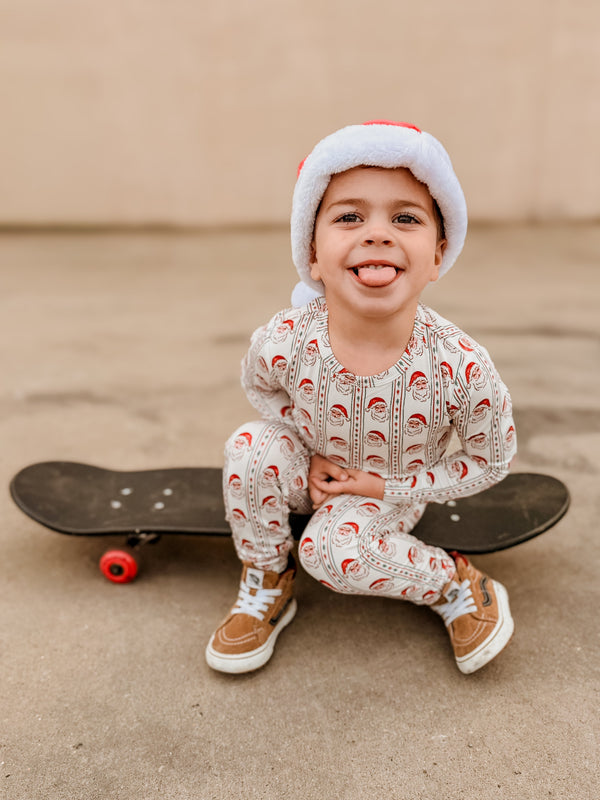 Vintage Santa Bamboo Christmas Pajamas - 2pc Set