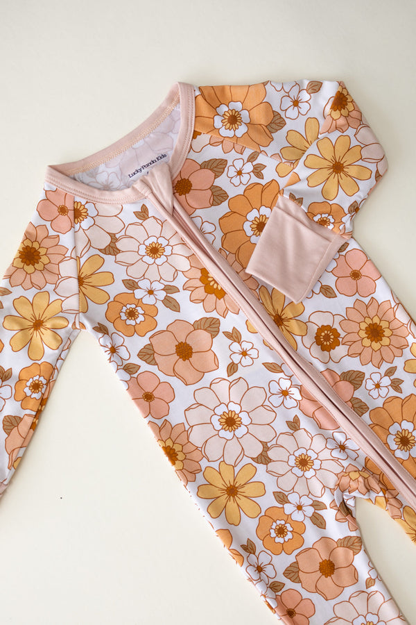 Bamboo Zip Romper |  Sweet Blossom