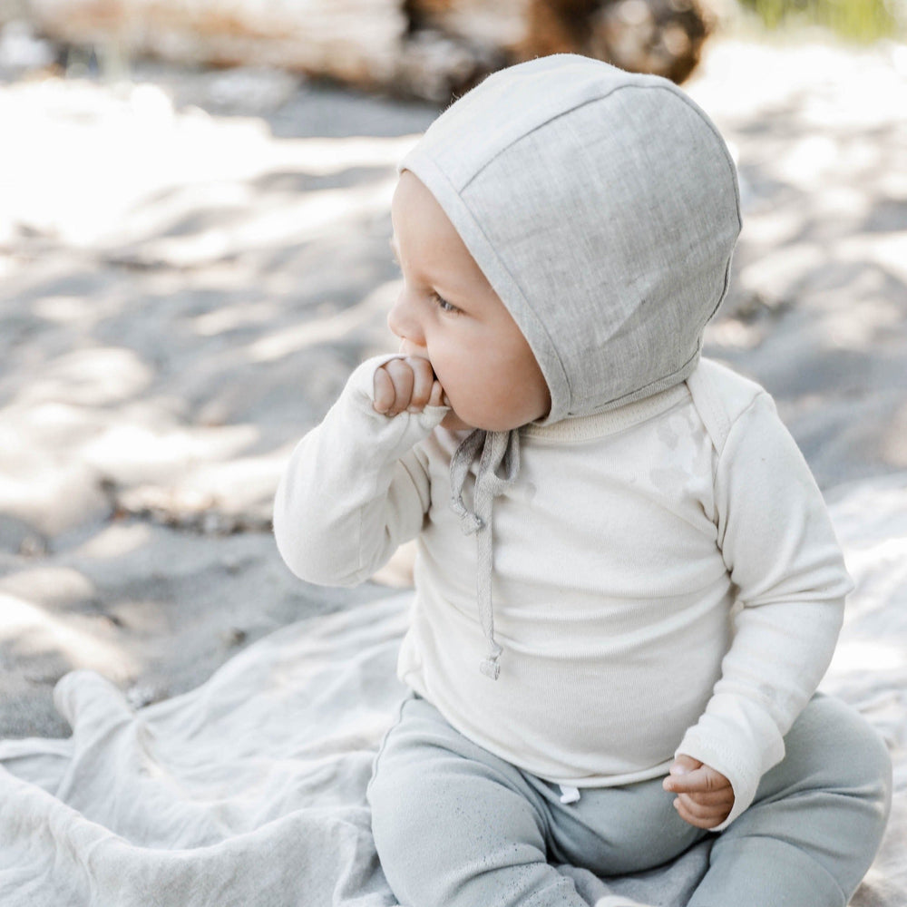 Sand Linen Bonnet Cotton-Lined