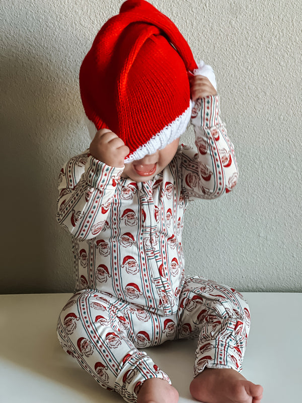 Vintage Santa Bamboo Christmas Pajamas - Zippy