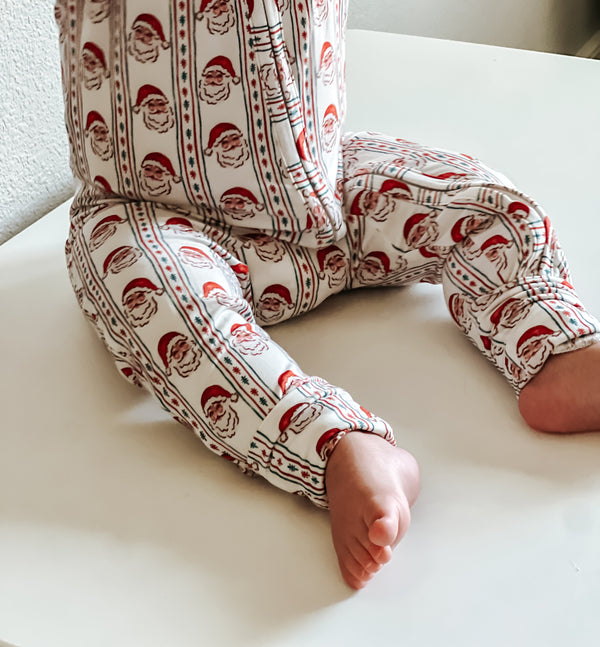 Vintage Santa Bamboo Christmas Pajamas - Zippy