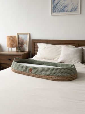 Boho Baby Changing Basket with Jute Accent