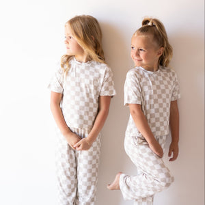 Child Boxy Tee Lounge Set | Checkerboard