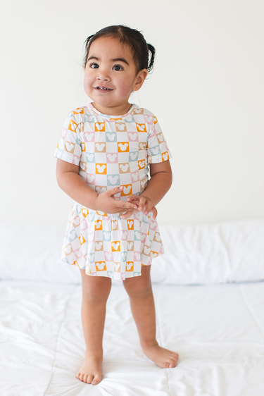 Checkerboard Charm - Bodysuit Dress