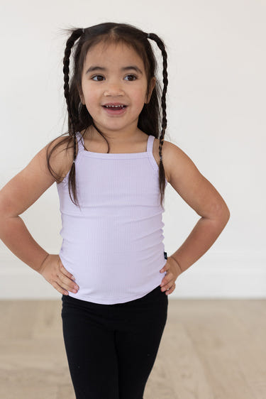 Hydrangea ribbed bamboo tank for babies, perfect for grooming and hygiene needs. Soft and stylish infant apparel.