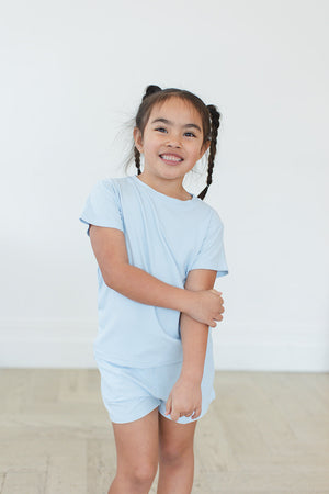 Baby Blue (ribbed) - Pocket Short Set