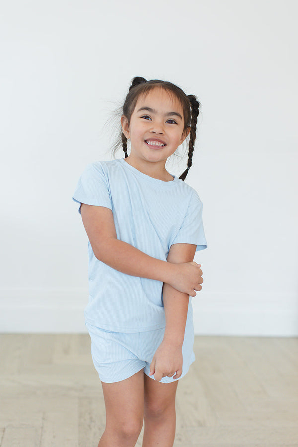 Baby Blue (ribbed) - Pocket Short Set