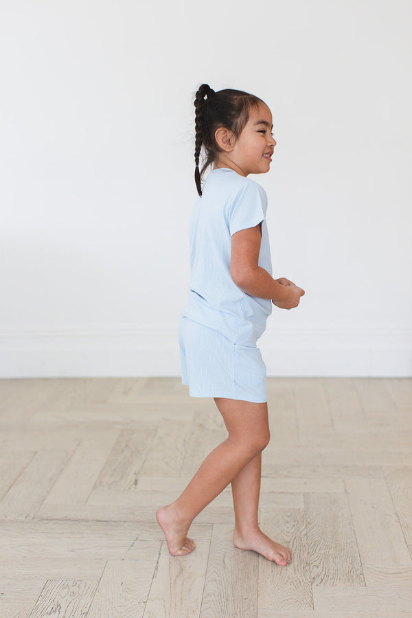 Baby Blue (ribbed) - Pocket Short Set
