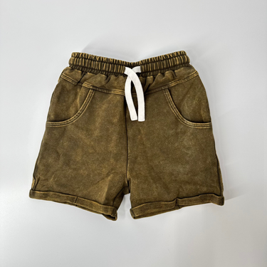 VINTAGE WASH SHORTS - ARMY GREEN